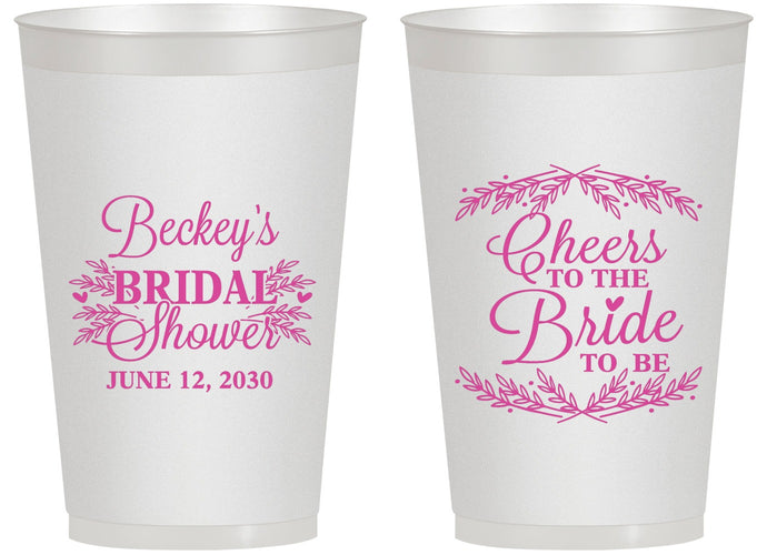 Personalized Bridal Shower 14 oz Frosted Cups - Cheers To The Bride | 100019