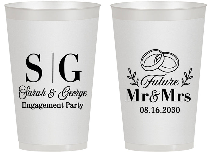 Personalized Engagement 14 oz Frosted Cups - Future Mr And Mrs | 10002
