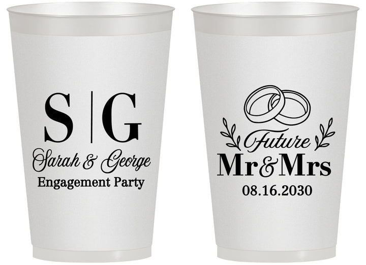 Personalized Engagement 14 oz Frosted Cups - Future Mr And Mrs | 10002