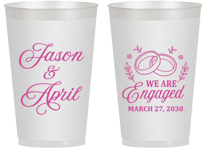 Personalized Engagement 14 oz Frosted Cups - We Are Engaged | 10003