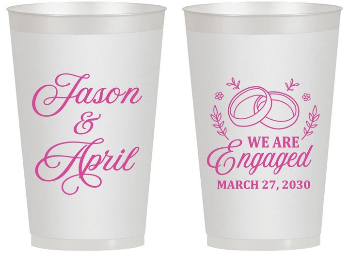 Personalized Engagement 14 oz Frosted Cups - We Are Engaged | 10003