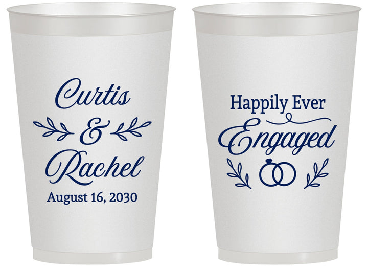 Personalized Engagement 14 oz Frosted Cups - Happily Ever Engaged | 10004