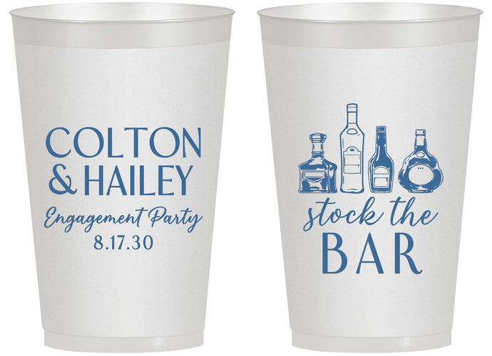 Personalized Engagement 14 oz Frosted Cups - Stock The Bar | 10005