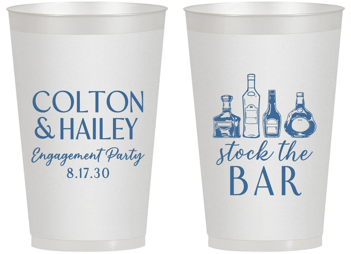 Personalized Engagement 14 oz Frosted Cups - Stock The Bar | 10005