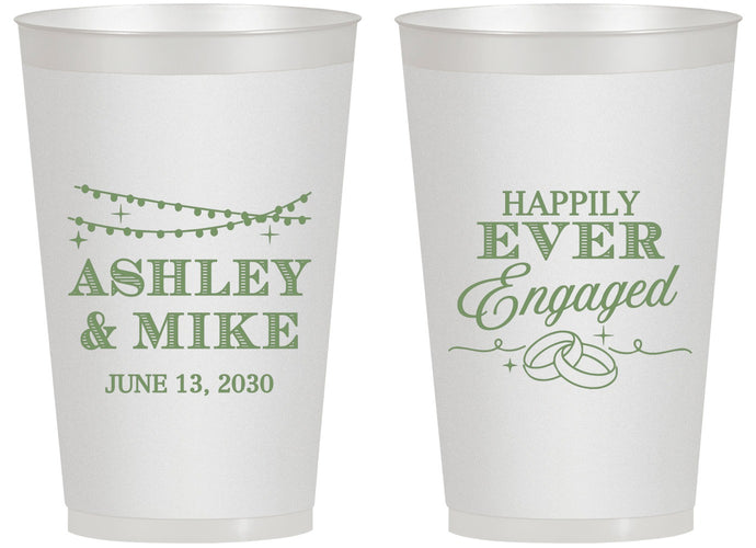 Personalized Engagement 14 oz Frosted Cups - Happily Ever Engaged | 10006