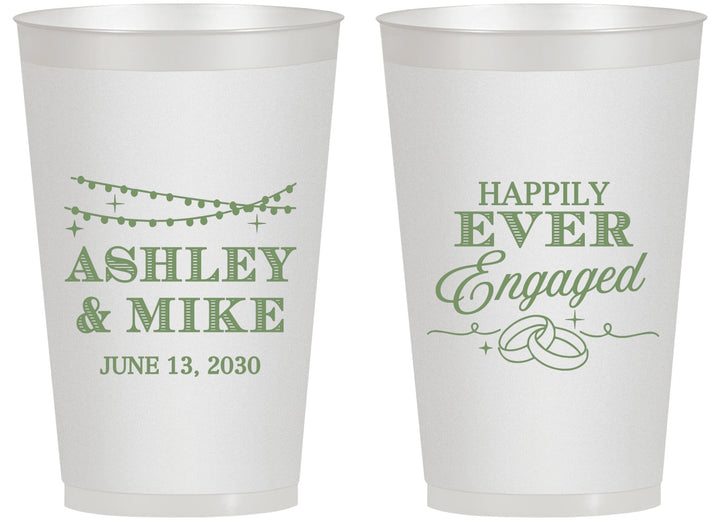 Personalized Engagement 14 oz Frosted Cups - Happily Ever Engaged | 10006