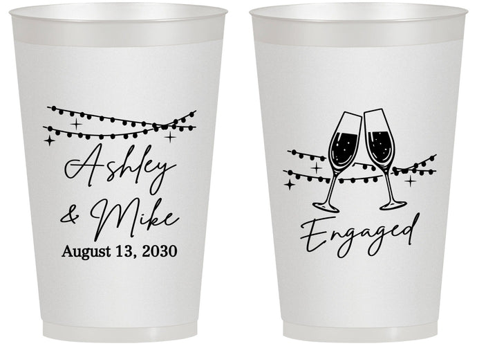 Personalized Engagement 14 oz Frosted Cups - Engaged | 10007