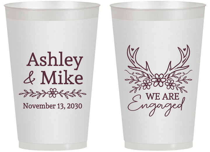 Personalized Engagement 14 oz Frosted Cups - We Are Engaged | 10009