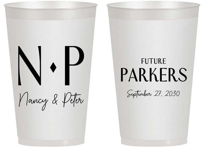Personalized Engagement 14 oz Frosted Cups - Future | 10010