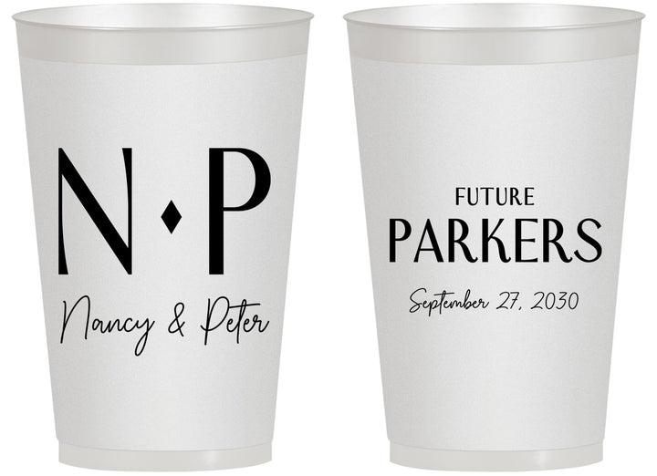 Personalized Engagement 14 oz Frosted Cups - Future | 10010