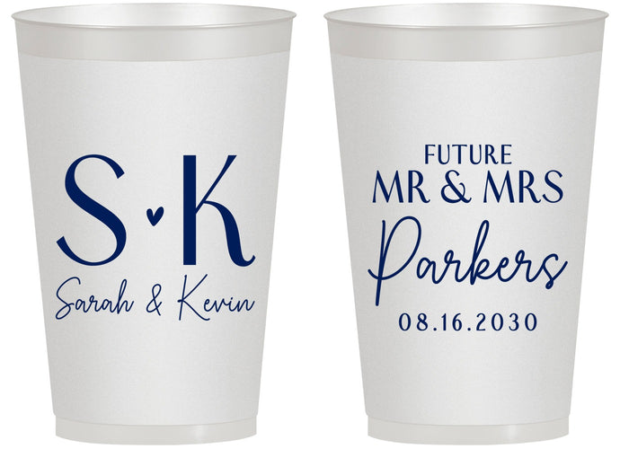Personalized Engagement 14 oz Frosted Cups - Future Mr And Mrs | 10012