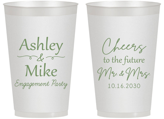 Personalized Engagement 14 oz Frosted Cups - Future Mr And Mrs | 10014