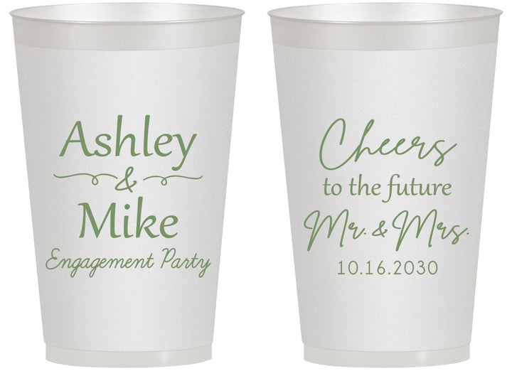 Personalized Engagement 14 oz Frosted Cups - Future Mr And Mrs | 10014