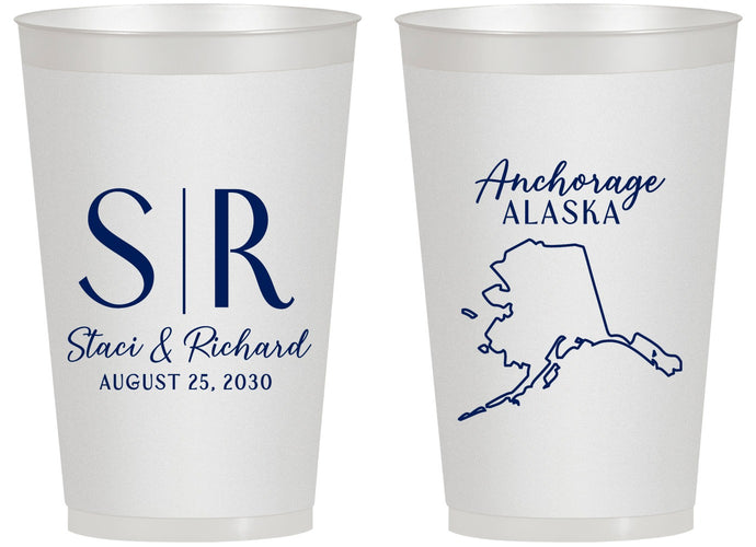 Personalized Wedding 14 oz Frosted Cups - Alaska | 101