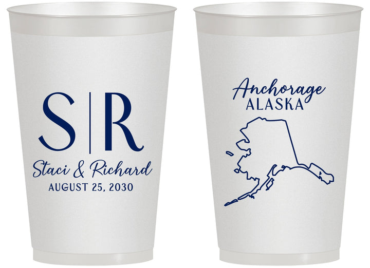 Personalized Wedding 14 oz Frosted Cups - Alaska | 101