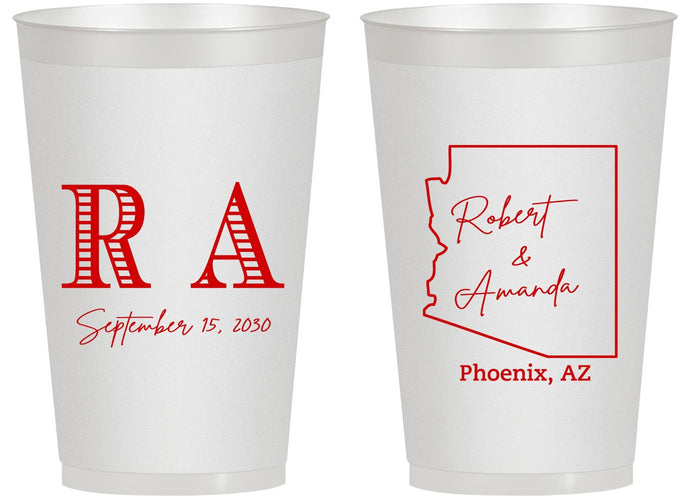 Personalized Wedding 14 oz Frosted Cups - Arizona | 102
