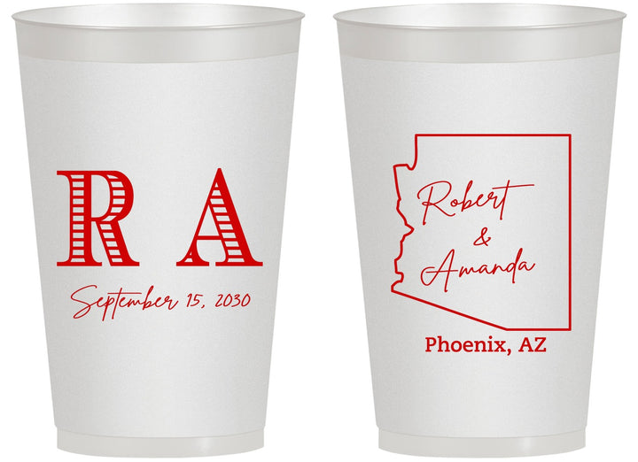Personalized Wedding 14 oz Frosted Cups - Arizona | 102