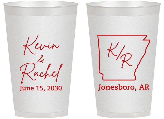 Personalized Wedding 14 oz Frosted Cups - Arkansas | 103