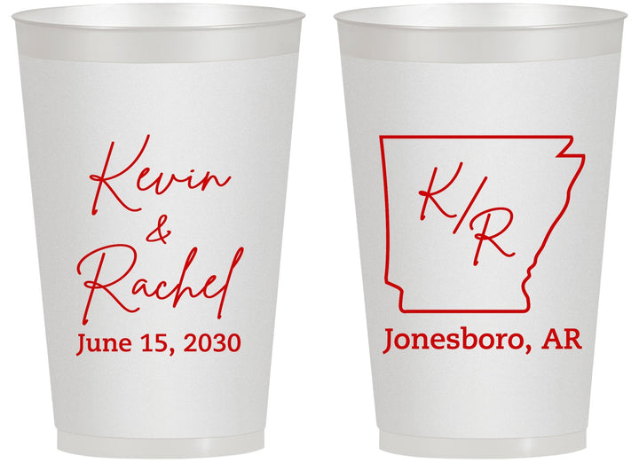 Personalized Wedding 14 oz Frosted Cups - Arkansas | 103