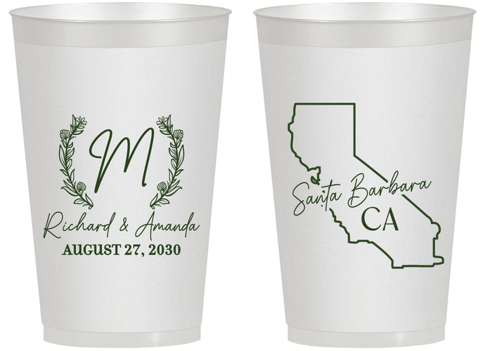Personalized Wedding 14 oz Frosted Cups - California | 104