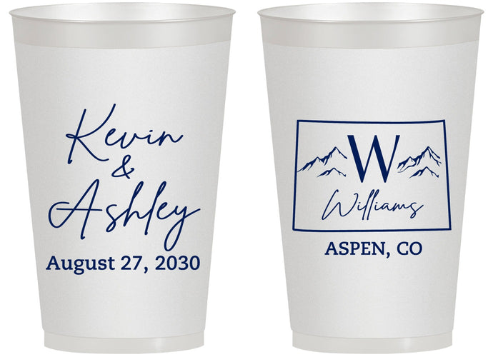 Personalized Wedding 14 oz Frosted Cups - Colorado | 105