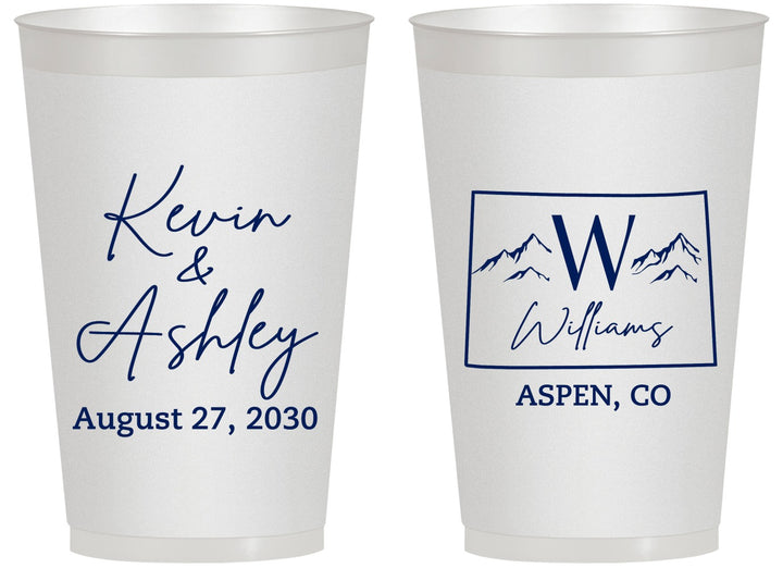 Personalized Wedding 14 oz Frosted Cups - Colorado | 105