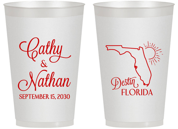 Personalized Wedding 14 oz Frosted Cups - Florida | 108