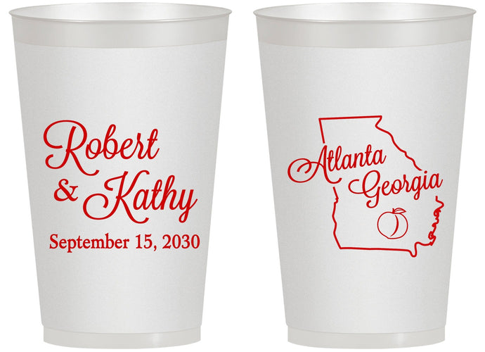 Personalized Wedding 14 oz Frosted Cups - Georgia | 109