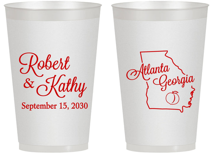 Personalized Wedding 14 oz Frosted Cups - Georgia | 109