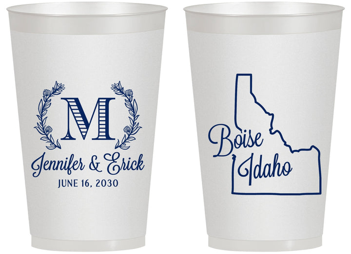 Personalized Wedding 14 oz Frosted Cups - Idaho | 111