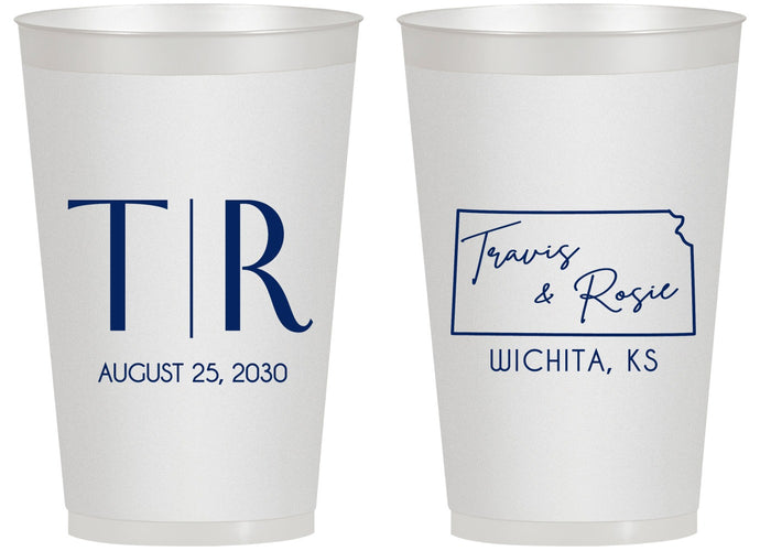 Personalized Wedding 14 oz Frosted Cups - Kansas | 115
