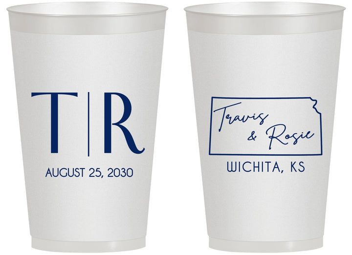 Personalized Wedding 14 oz Frosted Cups - Kansas | 115
