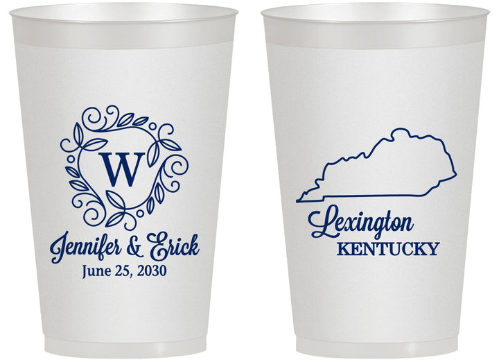 Personalized Wedding 14 oz Frosted Cups - Kentucky | 116