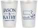 Personalized Wedding 14 oz Frosted Cups - Massachusetts | 120
