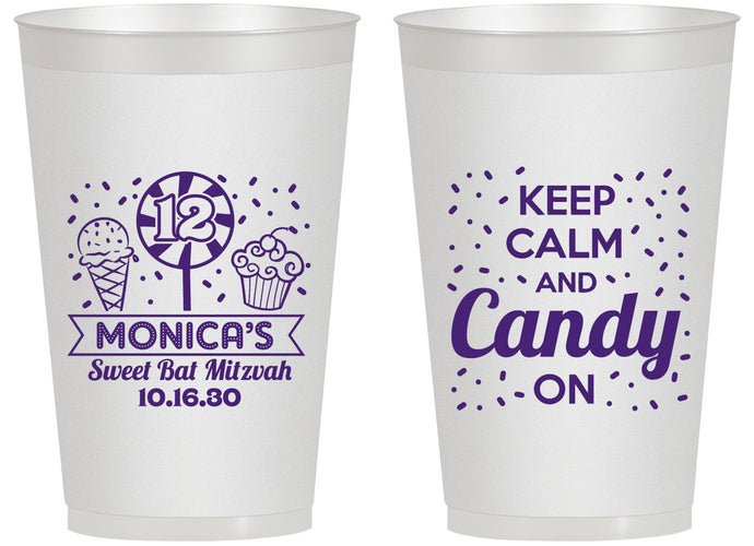 Personalized Bat Mitzvah 14 oz Frosted Cups - 12th Birthday Cupcake | 120001