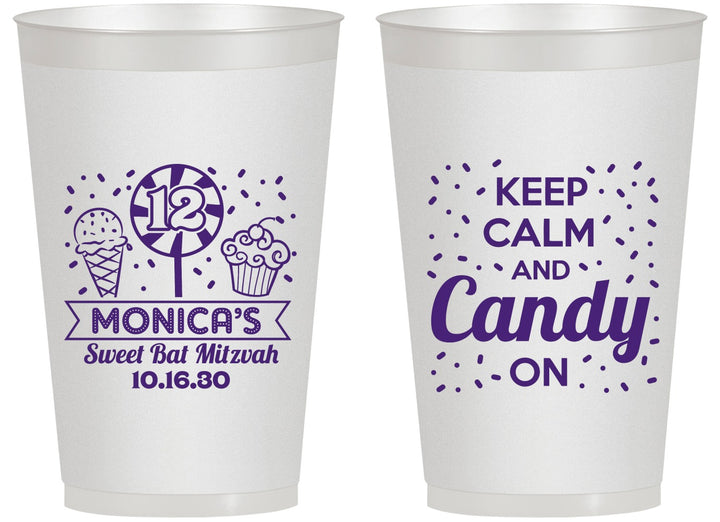 Personalized Bat Mitzvah 14 oz Frosted Cups - 12th Birthday Cupcake | 120001