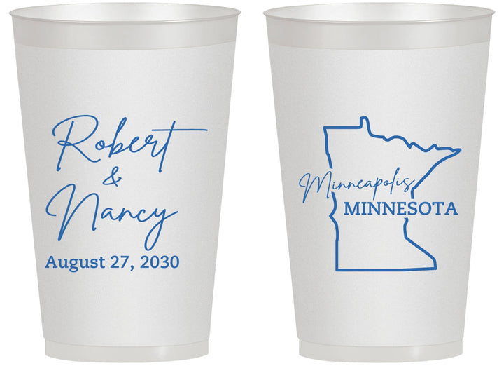 Personalized Wedding 14 oz Frosted Cups - Minnesota | 122