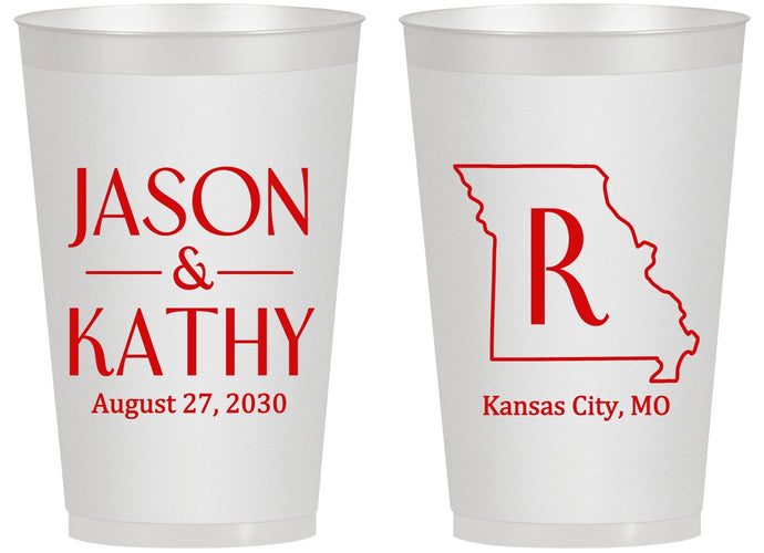 Personalized Wedding 14 oz Frosted Cups - Missouri | 124