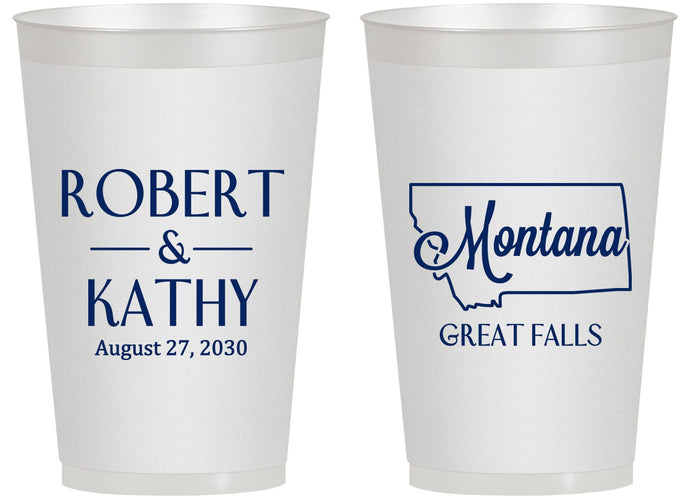 Personalized Wedding 14 oz Frosted Cups - Montana | 125