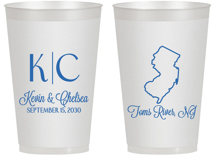 Personalized Wedding 14 oz Frosted Cups - New Jersey | 129