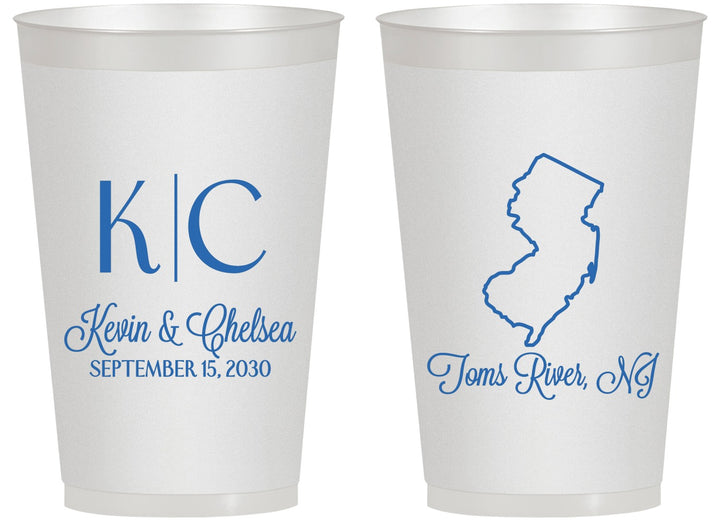 Personalized Wedding 14 oz Frosted Cups - New Jersey | 129