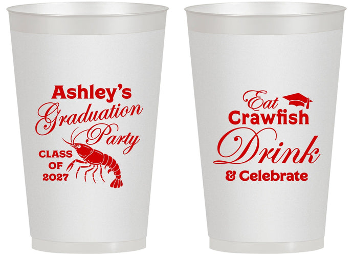 Personalized Graduation 14 oz Frosted Cups - Class Of 2027 Crawfish Boil | 130000