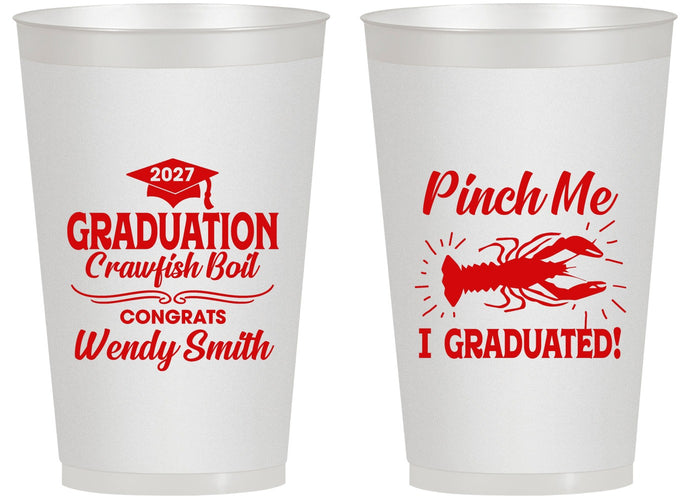 Personalized Graduation 14 oz Frosted Cups - Class Of 2027 Crawfish Boil | 130001