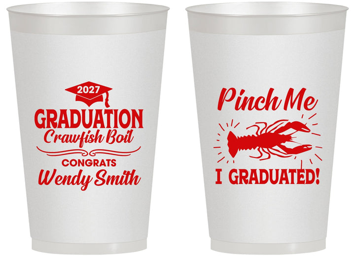 Personalized Graduation 14 oz Frosted Cups - Class Of 2027 Crawfish Boil | 130001