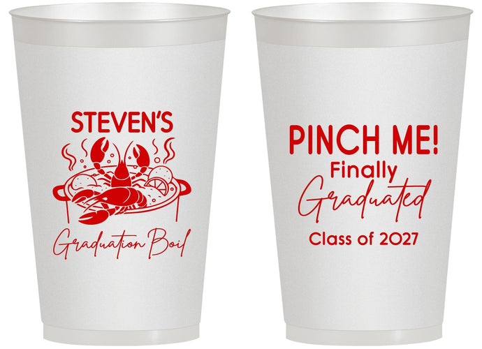 Personalized Graduation 14 oz Frosted Cups - Class Of 2027 Crawfish Boil | 130004