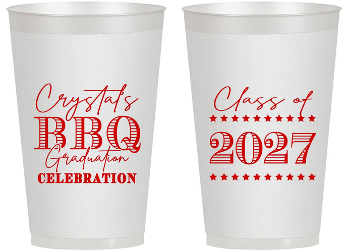 Personalized Graduation 14 oz Frosted Cups - Class Of 2027 Bbq | 130005