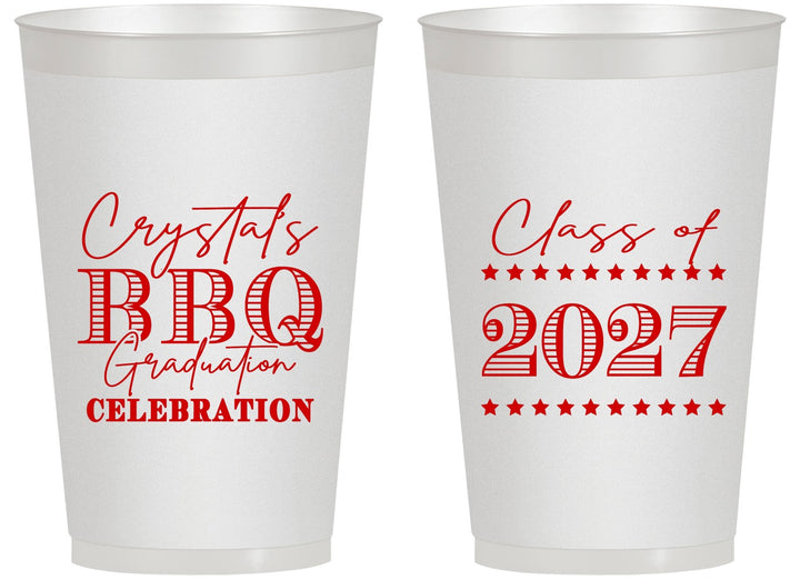 Personalized Graduation 14 oz Frosted Cups - Class Of 2027 Bbq | 130005