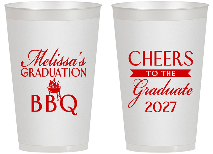 Personalized Graduation 14 oz Frosted Cups - Class Of 2027 Bbq | 130006