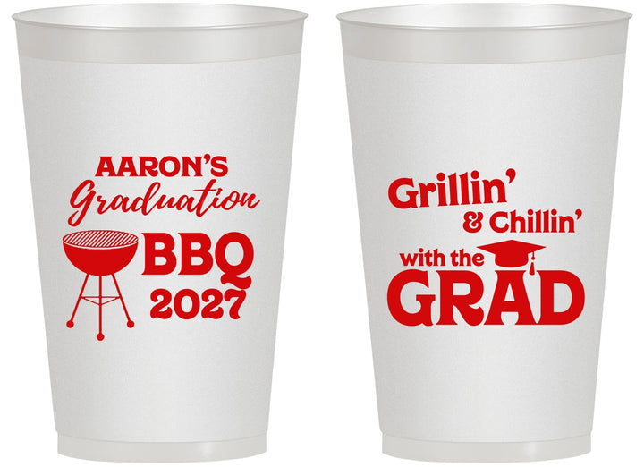 Personalized Graduation 14 oz Frosted Cups - Class Of 2027 Bbq | 130007