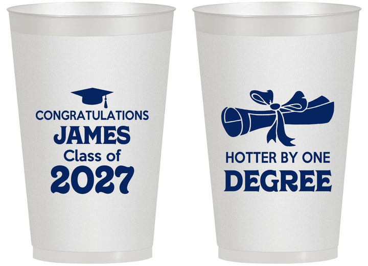 Personalized Graduation 14 oz Frosted Cups - Class Of 2027 Hotter Degree | 130022